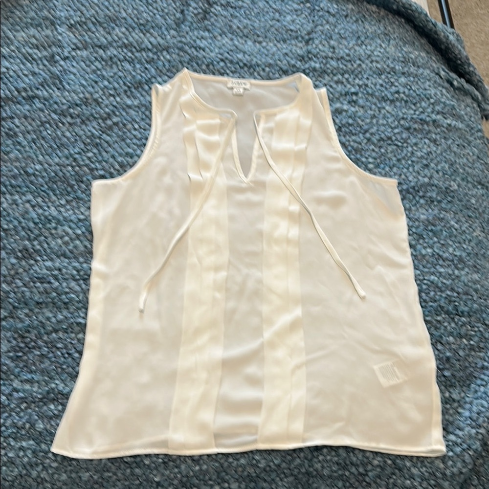 J. Crew Cream Tie Front Blouse